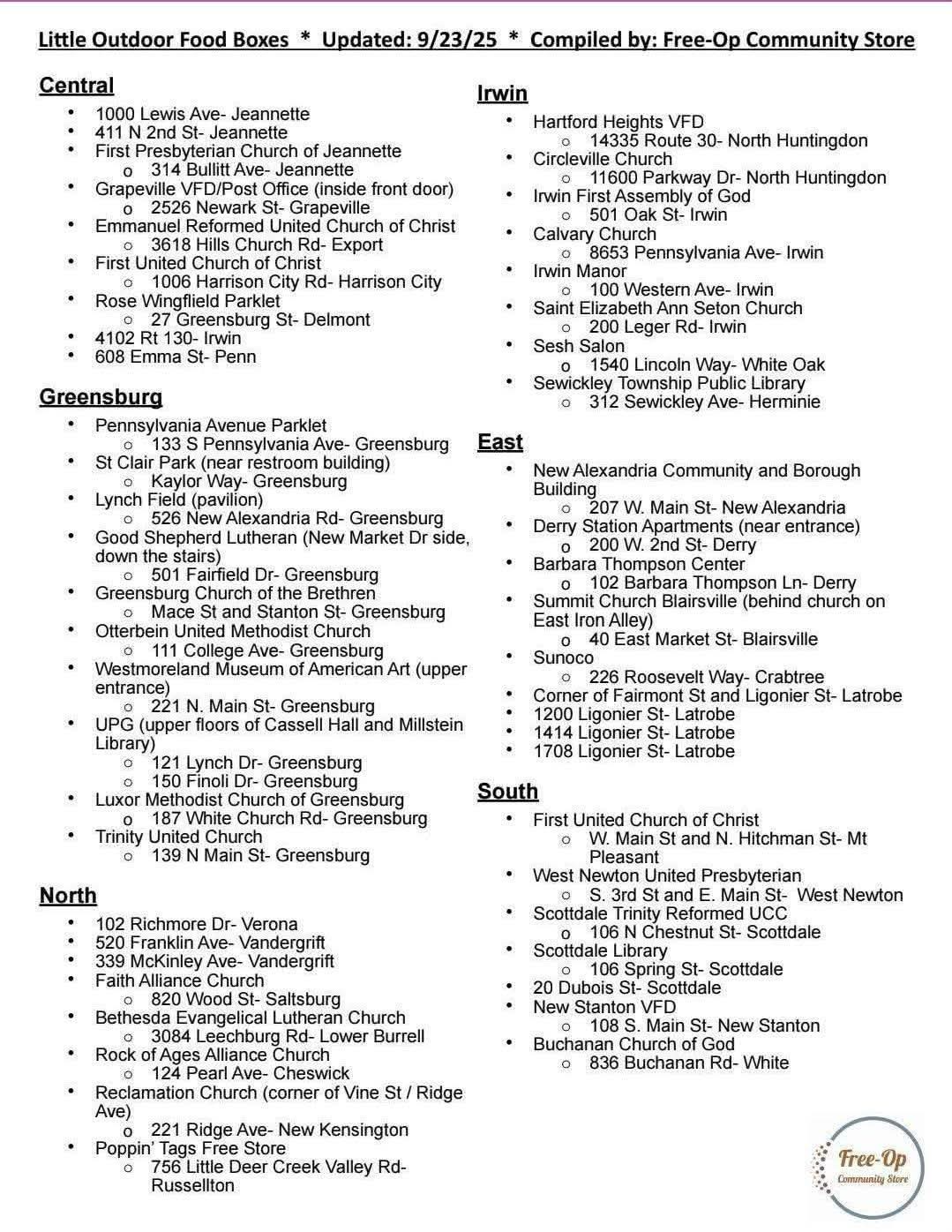 pact-program-food-resources-source-free-op-community-store Listing of food resources in Western PA from Free-op Community Store